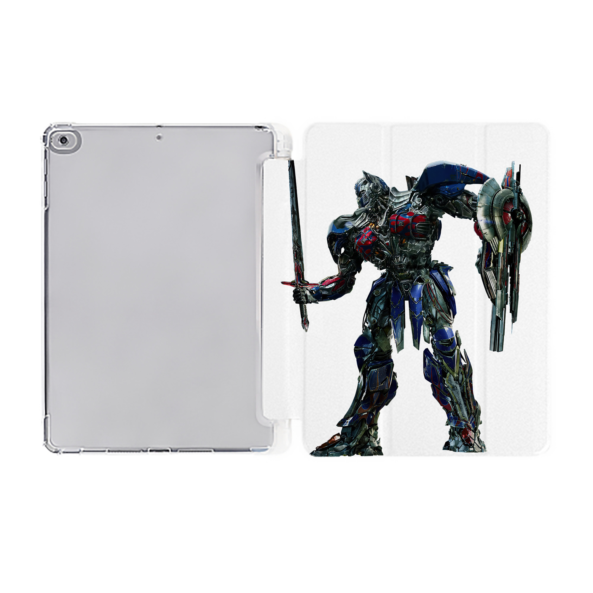 （画像用） Transformers トランスフォーマー IPad ケース ペン収納付き 三つ折りスタンド PUレザー×シリコン 対応機種9.5/10.5/10.9インチ